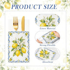 Italian Napkins,100 Pack Airlaid Paper Pocket Napkins,Lemon for Weddings - Image 7