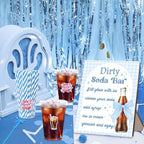50 Pcs 12 oz Disposable Plastic Cups with Bar Sign – "She's Ready to Pop" Baby Shower Cups with Straws for Soda Theme, Gender Reveal, Pregnancy Announcement, Weddings, Bachelorette Parties (Blue) - Image 5