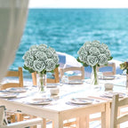 48 PCS Dusty Green Roses Artificial Flowers, Silk - Image 6