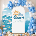 3Pcs The Big 1st Birthday Arch Backdrop Cover,Beach Party Decorations by chiazllta