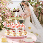 14'' Width XL Large Cupcake Stand 4 Tiered Acrylic Glass Round Cake Stand - Image 4