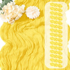 15 Pack Lemon Yellow Cheesecloth Table Runner 17 x 108 inch Cheese Cloth Table Runners 9ft Yellow Table Runner Rustic Romantic Sheer Gauze Runner for Wedding Party Baby Shower Table Decoration by Yorcari