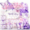 Party Inspo Butterfly Baby Shower Decorations for Girl – 146 PCs A Little Butterfly Is on Her Way Baby Shower Party Supplies Includes Purple & Pink Balloons, Backdrop, Cake Topper, Sash, Badges by Unknown