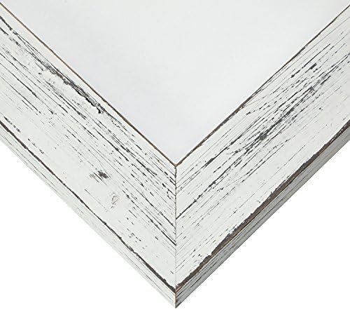 Craig Frames 14x14 White Picture Frame Matted to 5x7, Rustic Wall Decor - Image 4