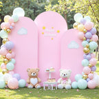 Pink and Lavender Arch Backdrop Cover 7.2FT 6.6FT 6FT Arch Covers Stretchy Backdrop Set of 3 Wedding Arch Cover Spandex Fitted Double-Color Fabric Arch Covers for Party Baby Shower Birthday Decoration - Image 3
