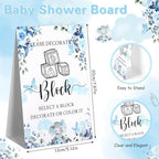 Marsui 136 Pcs Baby Shower Blocks to Decorate Game Kit, Blue Butterfly - Image 4