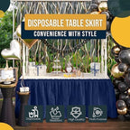 Exquisite Navy Table Skirt 12 Pack 29" X 14 Ft Long Black Table Skirts for Rectangle Tables 6ft Plus or Round Tables - Ruffle Table Skirt with Adhesive Strip - Gender Reveal Decor & Party - Image 6