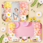Kasyat 2 Sets Groovy Balloon Column Stand Kit Boho Daisy Macaron Pink Yellow Orange Pastel Retro Flower Balloons Arch Garland Kit for Baby Shower Birthday Wedding Hippie Flower Party Decoration - Image 6