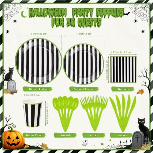 Honeydak 210 Pcs Halloween Plates and Napkins Party Supplies - Image 3