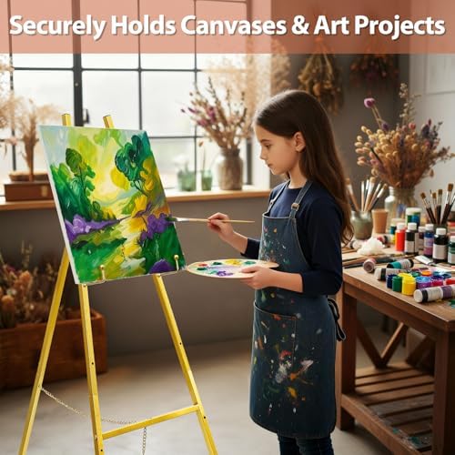 WRINGKIT Gold Easel Stand for Sign, Heavy Duty Art Easel with 4 Tier - Image 6