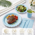 ArtSocket 350 Pack Disposable Party Tableware for 50 Guest, Blue Birthday - Image 4