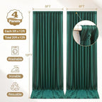 20x12ft Hunter Green Backdrop Curtain Panels for Parties - Wrinkle Free Polyester Photo Curtain Backdrop Wedding Back Drop Fabric Drapes for Party Decorations Background for Photography - Image 4