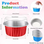 200 Pack Aluminum Cupcake Liners with Lids,Rainbow,Plain - Image 3