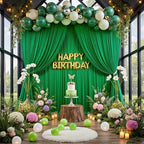 20 ft x 10ft Wrinkle Free Green Backdrop Curtain for Parties, 4 Panels 5x10ft Silky Polyester Green Backdrop Drapes Photo Back Drop Cloth for Wedding Birthday Baby Shower Photography Background - Image 5