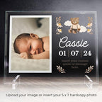 11.75"x9.75" Custom Glass Picture Frame for 5x7 Photo, Personalized Baby Picture Frames, Nursery Decor for Gender Reveal and Baby Announcement Ideas, Adoption Gifts for New Parents (Design 3) - Image 2