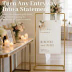 Wedding Welcome Sign Stand, Adjustable 50/68 Inch Metal Sign Holder, Gold - Image 4
