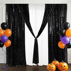 Eternal Beauty Black Sequin Backdrop Curtains, 4 Panels 2x8FT - Image 3
