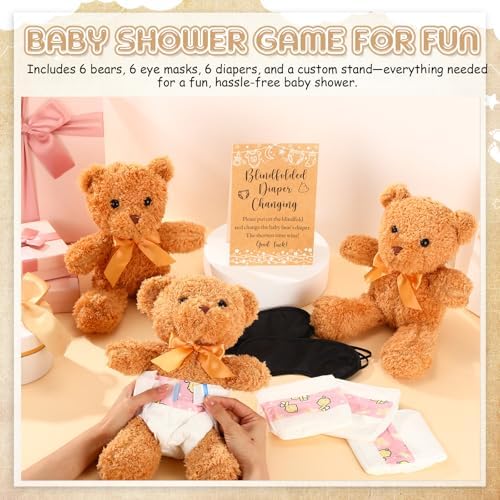 Simgoing 19 Pcs Bear Diaper Changing Game Supplies, Elegant, Light Brown - Image 3