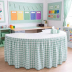 Back to School Green Gingham Teacher Desk Skirt for Classroom by Unknown