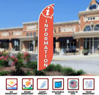 Information Sign Feather Flag for Outdoor by Mavis Printing | 11.5 FEET Long Polyester Outdoor Banner Flag for Easy Hang | HD Print Swooper I Flag Only to Celebrate Information I Flag Only - Image 4