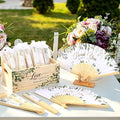 Aneco 50 Pieces Floarl Wedding Hand Fans Greenery Handheld Paper Foldable Fans by Aneco