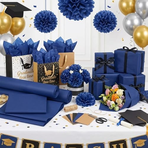 500 Sheets Navy Blue Tissue Paper Bulk 15 x 20 Inch for Rosh Hashanah Gifts - Image 6