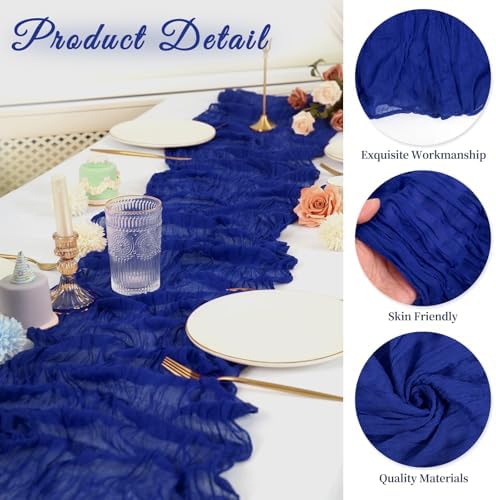 20 Pack Cheesecloth Table Runner 17 x 108 Inch, Royal Blue - Image 3