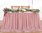6ft Dusty Rose Table Skirt Sheer Tablecloth for Baby Girl Birthday Princess Party Wedding Table Decor by QueenDream