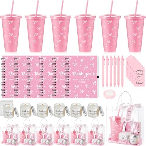 Nuogo 6 Sets New Parent Shower Prizes, Pink Color, Bow Style by Nuogo