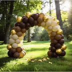 Brown and Gold Balloons Kit - 60pcs 12 inch Tan Sand White Latex Balloons Neutral Helium Fall Coffee Balloons and Electric Balloon Pump Multiple - Image 4
