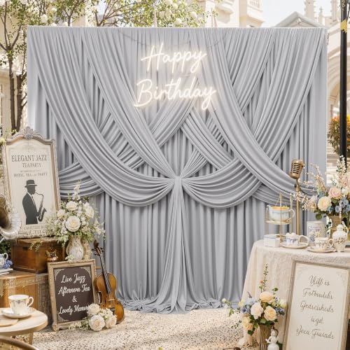 50FTx12FT Silver Backdrop Curtains for Weddings, Birthdays and Photography - Image 2
