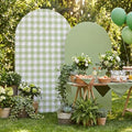 Tegeme 2 Set Gingham Arch Backdrop Cover 7.2ft 6.6ft Arch Cover, Green by Tegeme