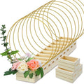 FoldTier 24 Pcs 10 Inches Metal Floral Hoop Centerpiece with Tables Stand by FoldTier