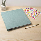 Large Photo Album Self Adhesive for 4x6 8x10 Magnetic Scrapbook Album DIY 60 Black Sticky Pages Linen Cover Photo Album(Green) - Image 6