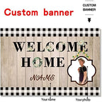 Custom Welcome Home Banner Decoration,Welcome Back Home Yard Sign for Outdoor Decor, Military Homecoming Deployment Returning Party Supplies(6x9ft) - Image 2