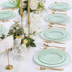 FLOWERCAT 200PCS Sage Green Plastic Plates Disposable Plates for Party - Elegant Plastic Plates - 10" &7" Plate for 100 Guests Parties & Wedding & Events - Image 6