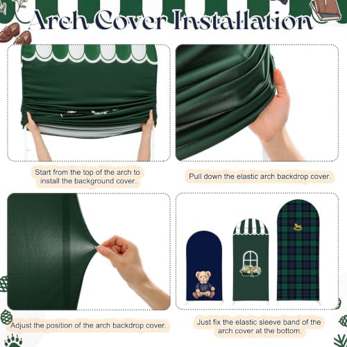 3 Set Preppy Bear Arch Covers for Birthday Cartoon Party Supplies - Image 6