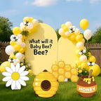 4 Large 23.6 Inch Bee Theme Cardboard with Stand and 20 Bee Cutout, Prop up Honey Pot Honeycomb Decoration for Birthday Baby Shower Gender Reveal Supplies - Image 6