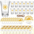 Funnymoom 50 Sets Sun Party Favors Sunshine Shot Glasses Baby Shower Party Decorations Acrylic Clear Shot Glasses Thank You Tags with Organza Gift Bag by Funnymoom