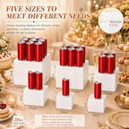 6 Pcs Food Risers for Display Party Buffet Riser White(4",4",5",6",7",8") - Image 2