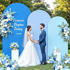 Blue Arch Backdrop Cover 3 Set-4FT, 5FT, 6FT Spandex Fitted Wedding Arch Stand Covers for Baby Shower Boys Birthday Party Wedding Ceremony Banquet Photo Arch Stand Background Decorations - Image 4