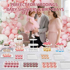 13PCS Cupcake Stand Set, 2-Tier Round & 3-Tier Square Trays, 4 Small Square + 4 Rectangle Platters, Tiered Dessert Display for Candy Cookies Cake Pops, Wedding Baby Shower Birthday Party Decorations - Image 2