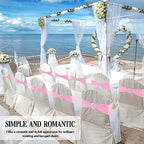 Pink Chair Sashes 50 Pack Spandex Stretch Chair Band Sashes with Buckles for Folding Chairs Wedding Party Reception Baby Shower Events Banquet Decorations - Image 5