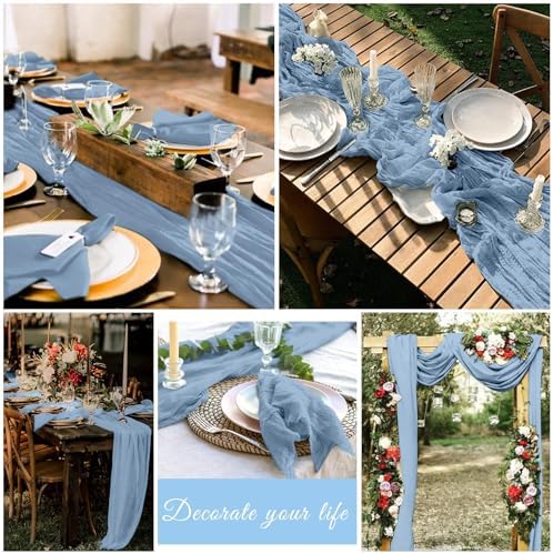 20 Pack Cheesecloth Table Runner 17 x 108 Inch, Dusty Blue - Image 7
