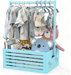 BAMBOOHOMIE Baby Shower Crate Closet, Baby Baskets with Hangers Handle, Baby Crate Box for Baby Shower, Welcome Gift Basket for Newborn Baby, Pregnancy Gift for New Parents (Blue, Large Size) by BAMBOOHOMIE