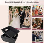 MAICOBI 10 Pack Black Empty Gift Baskets with Clear Bags and Bows - Image 3
