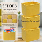 COMFY-HOMI 3PACK Cotton Rope Square Basket with Handles for Shelves| Storage|Baby Basket for GIF|Shoe Basket for Organizing|New13.5" x 11" x 9.5" for Living Room - Image 6