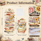 2Pcs Book Floral Cardboard Cutouts, A New Chapter Begins Baby Shower Birthday Party Decorations, Book Themed Photo Props Yard Signs with Stakes & Stands for Library Book Club Indoor Outdoor Use - Image 3