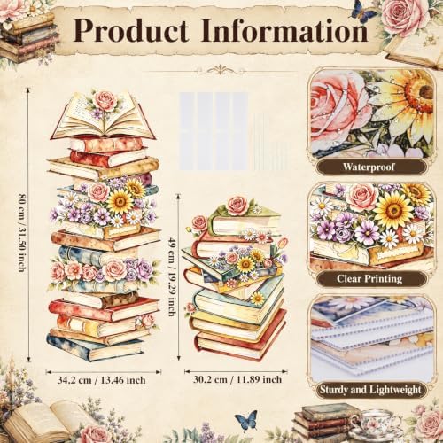 2Pcs Book Floral Cardboard Cutouts, A New Chapter Begins Baby Shower Birthday Party Decorations, Book Themed Photo Props Yard Signs with Stakes & Stands for Library Book Club Indoor Outdoor Use - Image 3
