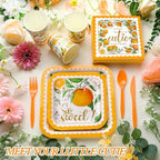 350 Pcs Little Cutie Paper Plate and Napkin Set Disposable Serve 50 - Image 2
